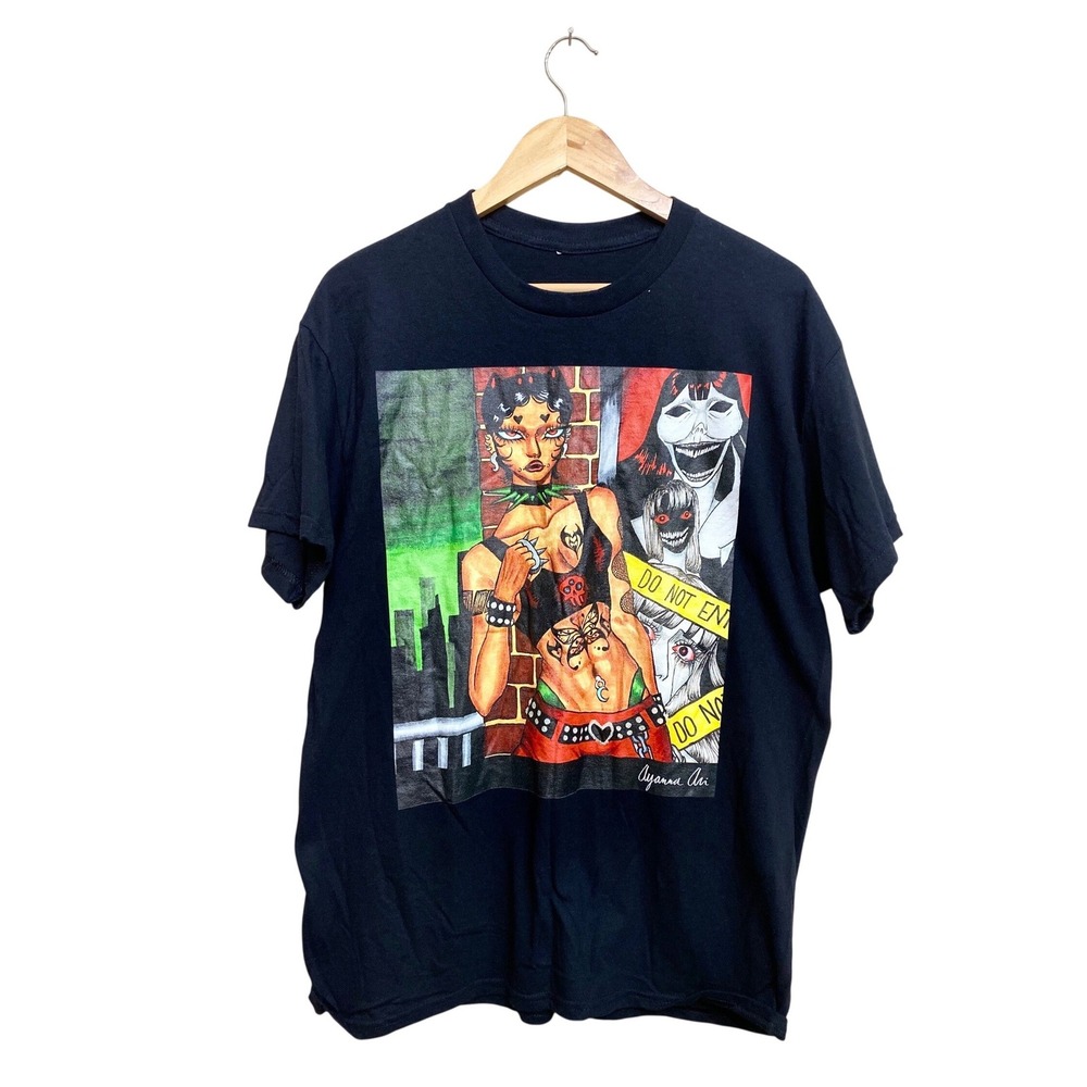 Ayanna Ari Graphic Tee Black Anime Gothic Punk Streetwear T-Shirt Mens XL